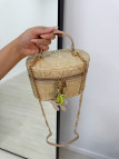 BOLSO POUCH RAFIA CAMEL BOLSO POUCH RAFIA CAMEL